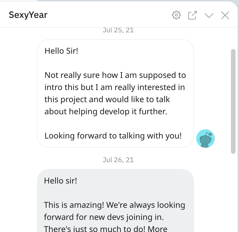 Reddit message to Didier